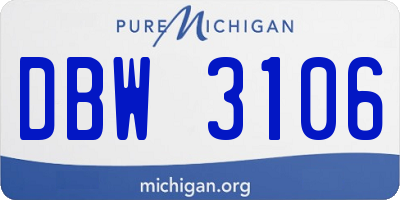 MI license plate DBW3106