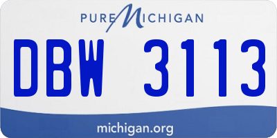 MI license plate DBW3113