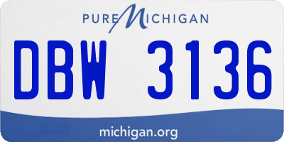 MI license plate DBW3136