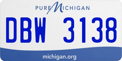 MI license plate DBW3138