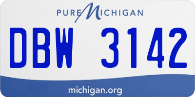 MI license plate DBW3142