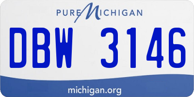 MI license plate DBW3146