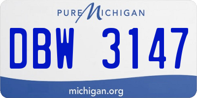MI license plate DBW3147