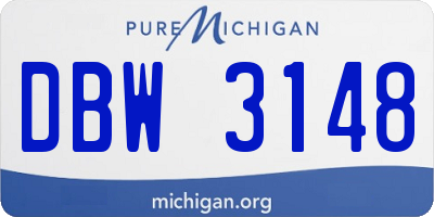 MI license plate DBW3148