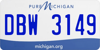 MI license plate DBW3149