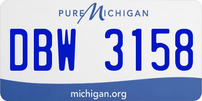 MI license plate DBW3158