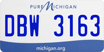 MI license plate DBW3163