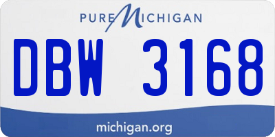 MI license plate DBW3168