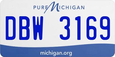 MI license plate DBW3169