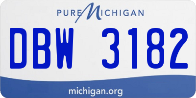 MI license plate DBW3182