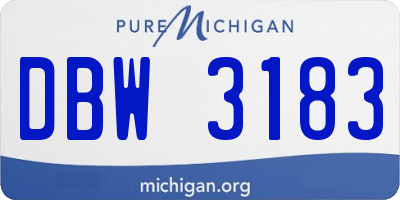 MI license plate DBW3183