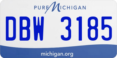 MI license plate DBW3185