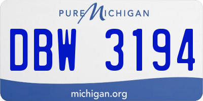 MI license plate DBW3194