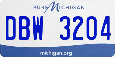 MI license plate DBW3204