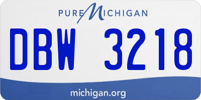 MI license plate DBW3218
