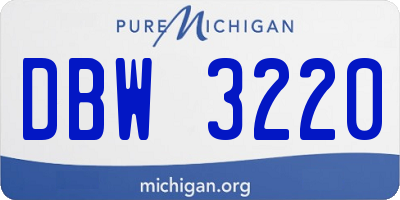 MI license plate DBW3220