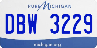MI license plate DBW3229