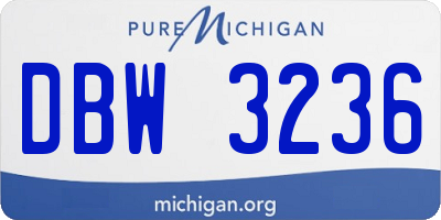 MI license plate DBW3236