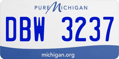 MI license plate DBW3237
