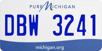 MI license plate DBW3241