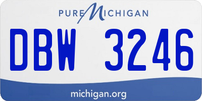 MI license plate DBW3246