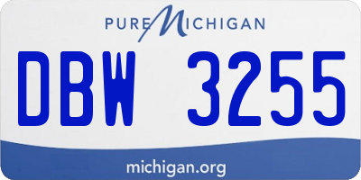MI license plate DBW3255