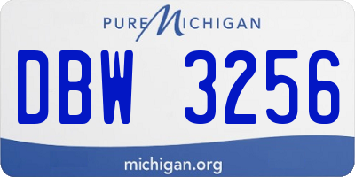 MI license plate DBW3256