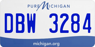 MI license plate DBW3284