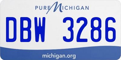 MI license plate DBW3286