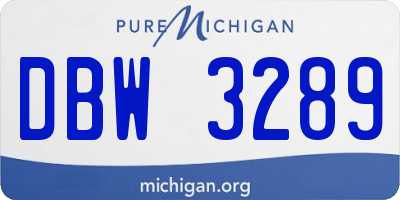 MI license plate DBW3289