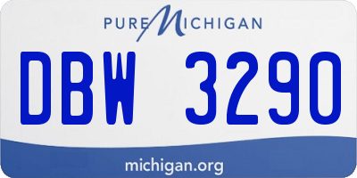 MI license plate DBW3290