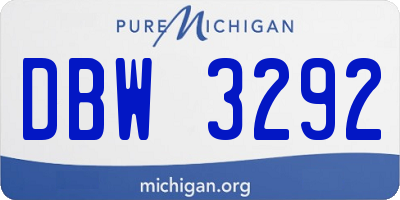 MI license plate DBW3292