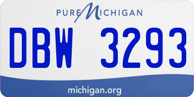 MI license plate DBW3293