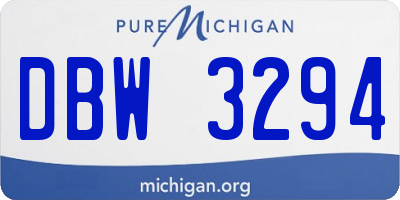 MI license plate DBW3294