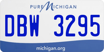 MI license plate DBW3295