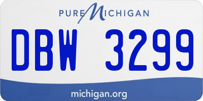 MI license plate DBW3299