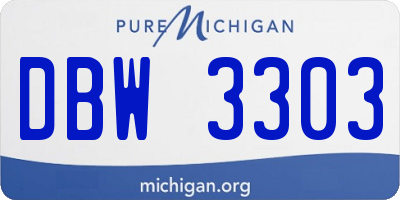 MI license plate DBW3303