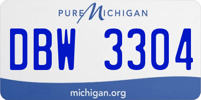 MI license plate DBW3304