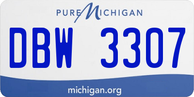 MI license plate DBW3307