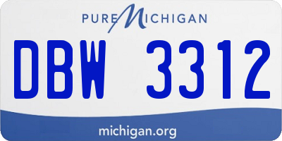 MI license plate DBW3312