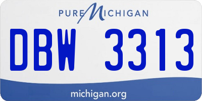 MI license plate DBW3313