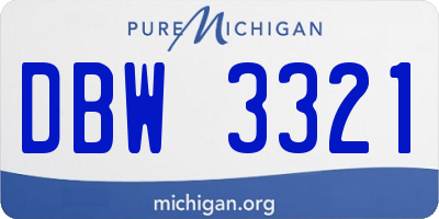 MI license plate DBW3321