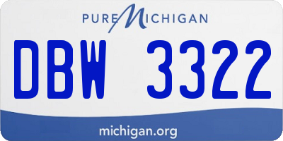 MI license plate DBW3322