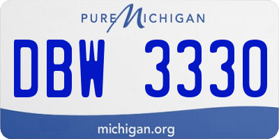 MI license plate DBW3330