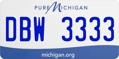 MI license plate DBW3333