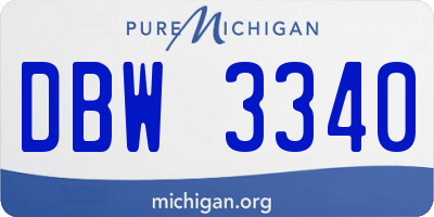 MI license plate DBW3340