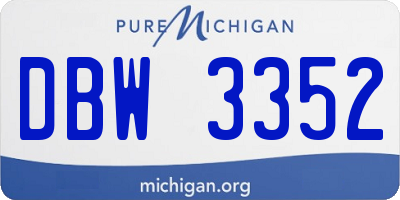 MI license plate DBW3352