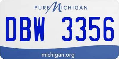 MI license plate DBW3356