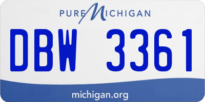 MI license plate DBW3361