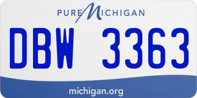 MI license plate DBW3363